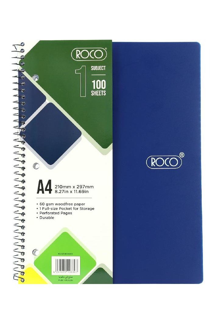 ROCO Neon Notebook A4 | 200 Pages (100 Sheets) | Lined | Royal Blue - Image 1