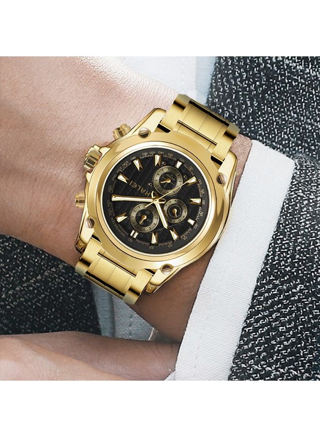 HALEI Men's Business Stainless Steel Waterproof Quartz Wrist Watch - Image 1