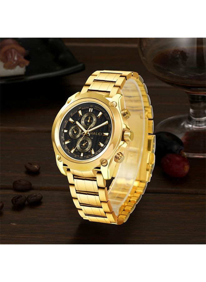 HALEI Men's Business Stainless Steel Waterproof Quartz Wrist Watch - Image 2