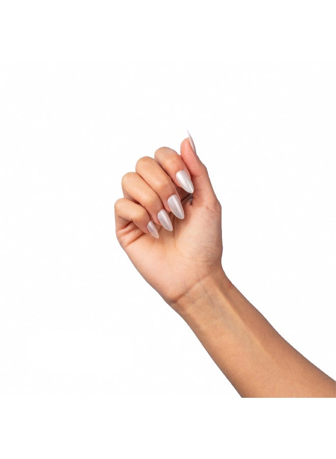 loca أظافر أكريليك A2-شكل لوزي لون لؤلؤي أبيض - Image 4
