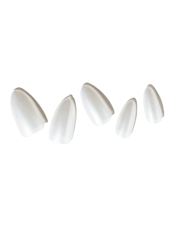 loca أظافر أكريليك A2-شكل لوزي لون لؤلؤي أبيض - Image 2