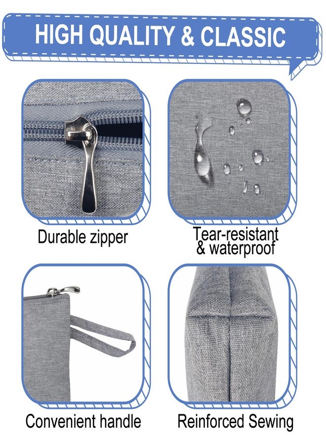 Gloppie Makeup Bag for Purse Travel Cosmetic Bag for Women Small Zipper Makeup Pouch Grey - Image 3