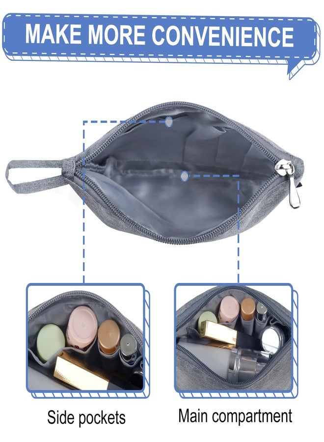 Gloppie Makeup Bag for Purse Travel Cosmetic Bag for Women Small Zipper Makeup Pouch Grey - Image 5