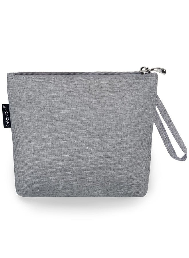 Gloppie Makeup Bag for Purse Travel Cosmetic Bag for Women Small Zipper Makeup Pouch Grey - Image 1