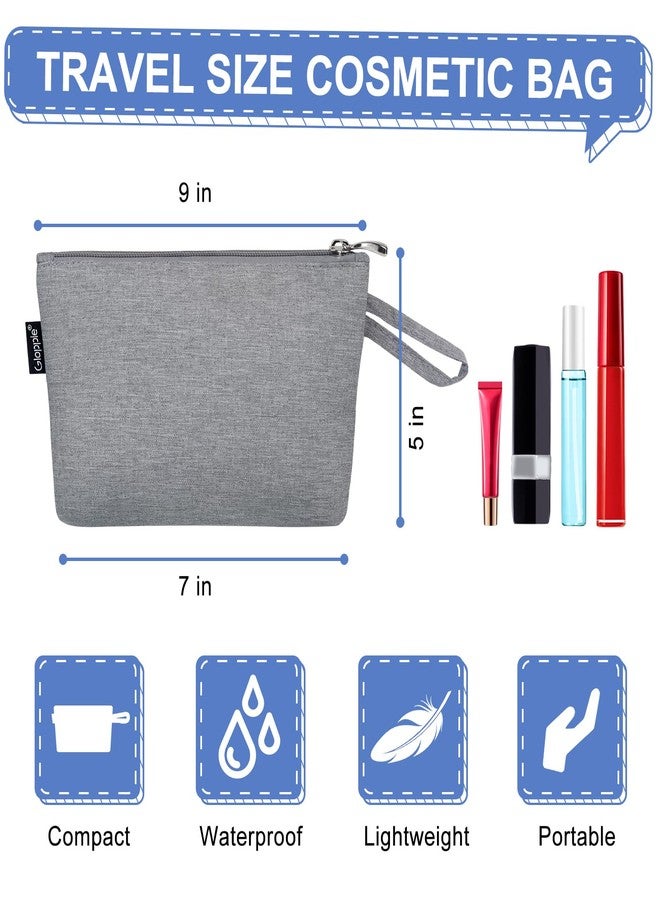 Gloppie Makeup Bag for Purse Travel Cosmetic Bag for Women Small Zipper Makeup Pouch Grey - Image 2