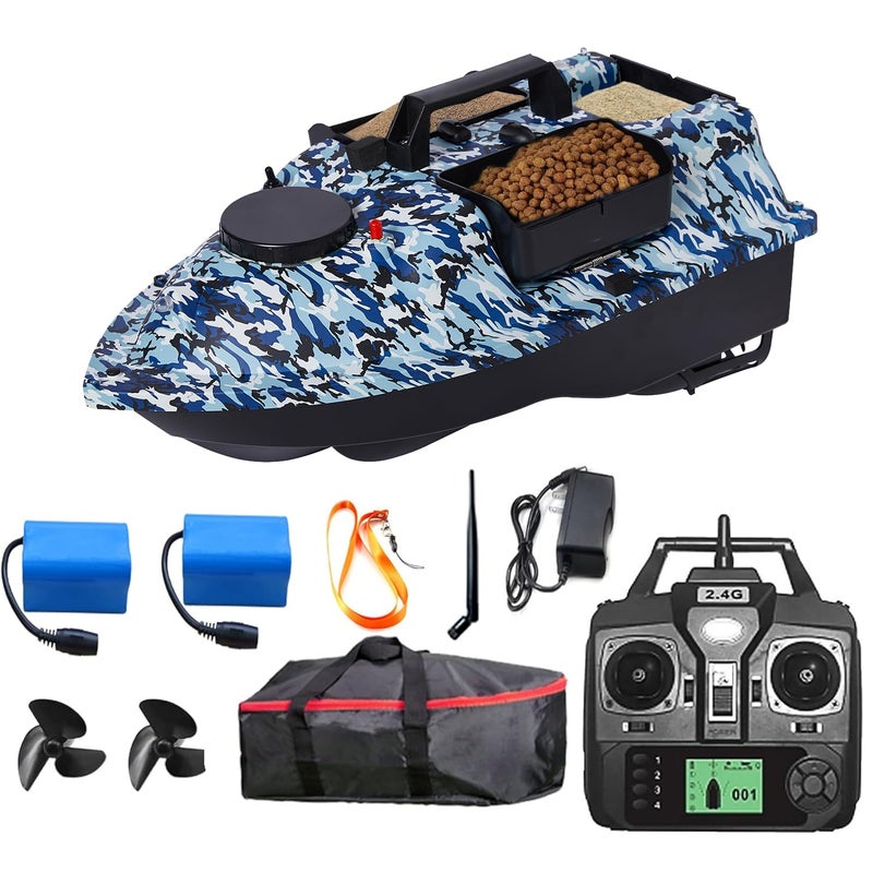 SINJEE Bait Boat GPS RC Bait Boat with 500m546yards Remote Control 44lbs Load Capacity Dual Battery Motor System for LongRange Bait Deployment Ideal for Fishing Enthusiasts Camouflage - Image 3