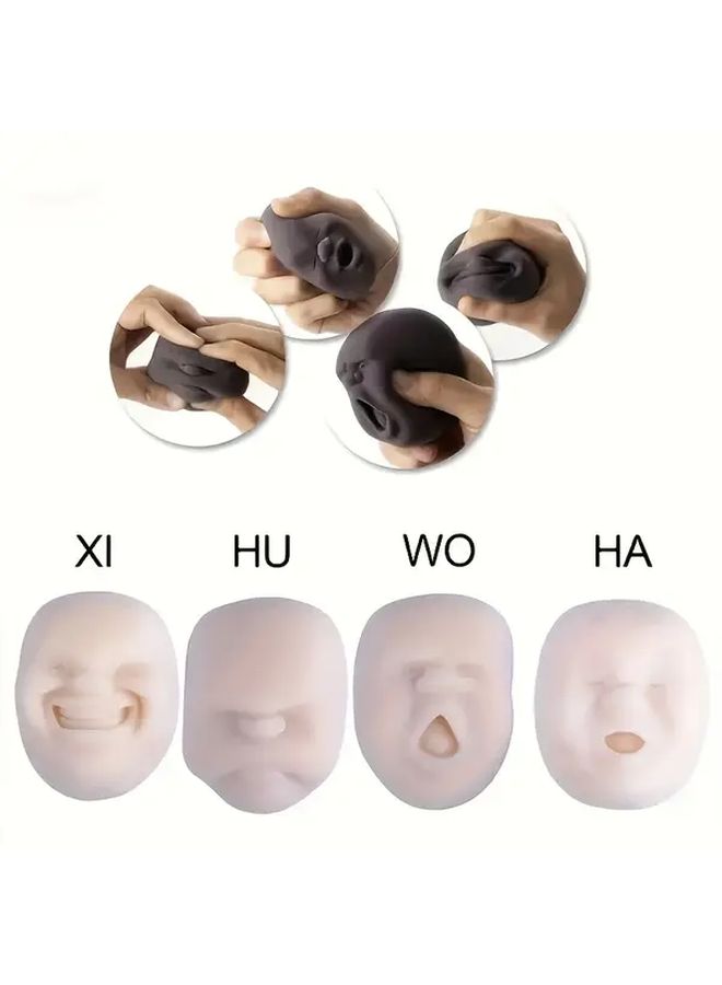 White Joy Anger Sorrow Happiness Emotion Face Squeeze Sensory Toy - Image 5