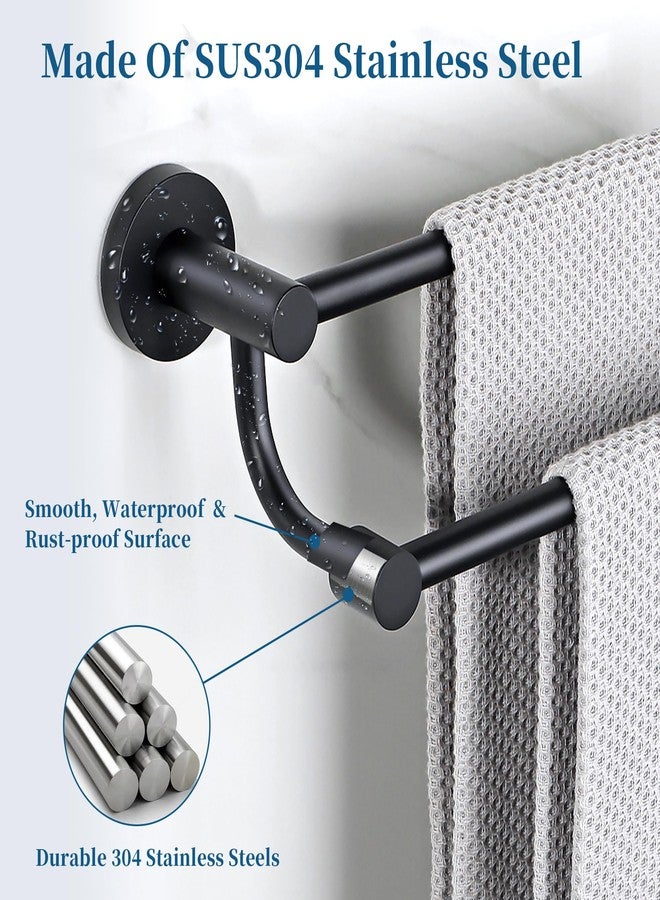 Alise Double Towel Bars,16 Inch Towel Rack for Bathroom, Wall Mount Towel Holder, Quick Drying Towel Hanger SUS304 Stainless Steel Towel Rail, Matte Black, GOY4400-B - Image 5
