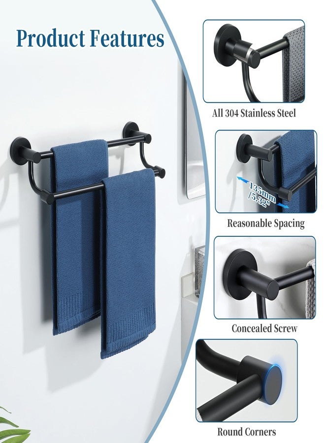 Alise Double Towel Bars,16 Inch Towel Rack for Bathroom, Wall Mount Towel Holder, Quick Drying Towel Hanger SUS304 Stainless Steel Towel Rail, Matte Black, GOY4400-B - Image 3