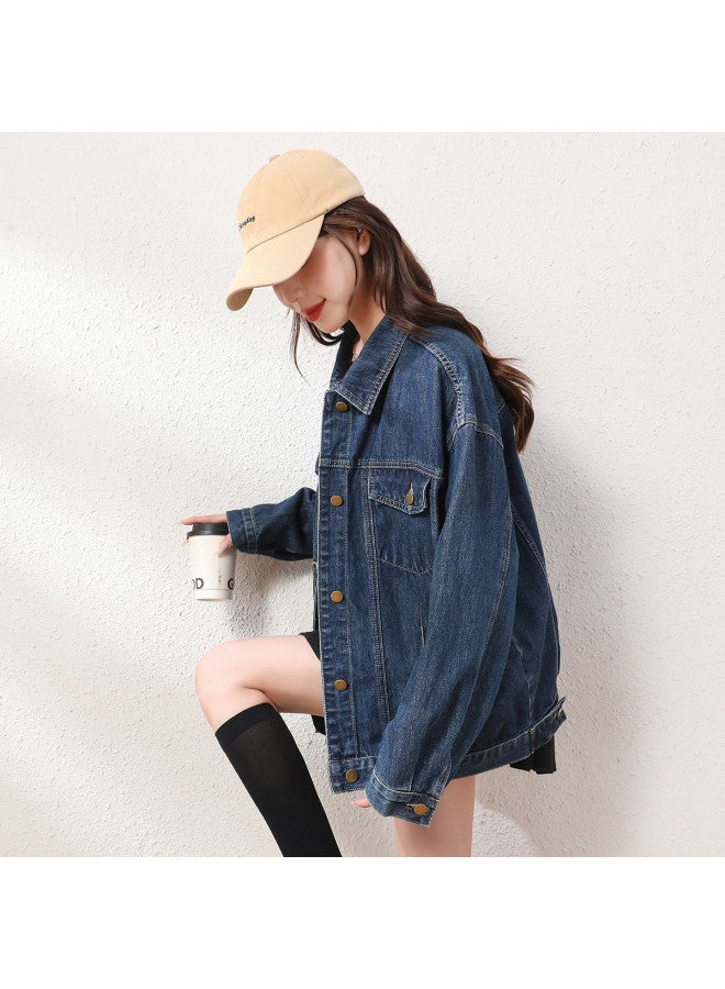 TonLion commute-ready Minimalist Solid Color Lapel Cropped Top - Spring Youthful Slimming Korean-style Denim Jacket - Image 2