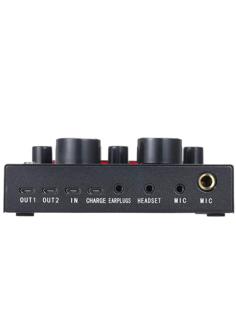 null - V8 Multifunctional Live Sound Card USB Audio Interface Intelligent Volume Adjustable Audio Mixer Sound Card for Recording Hosting Speech - Image 1