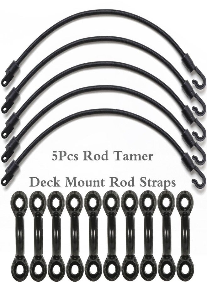 Borogo 5Pieces Rod Tamer Strap Holder Deck Mount Connector Mount Rod Strap Rod With 10Pcs Kayak Pad Eye for Boat Kayak Fishing - Image 4