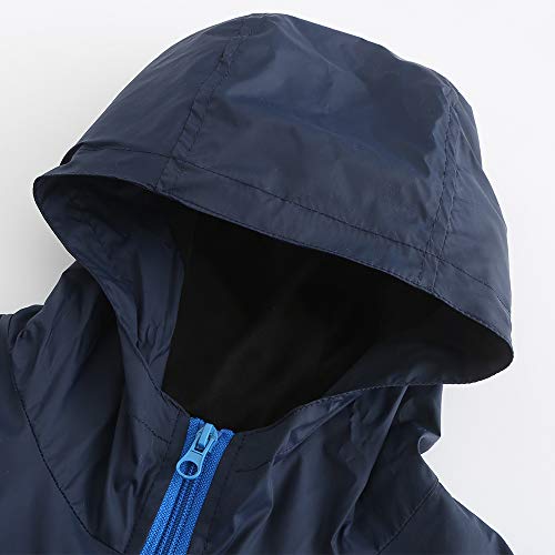 GRANDWISH Boys Waterproof Rain Jacket, Lightweight Active Hooded Raincoat, Blue L-12 - Image 3