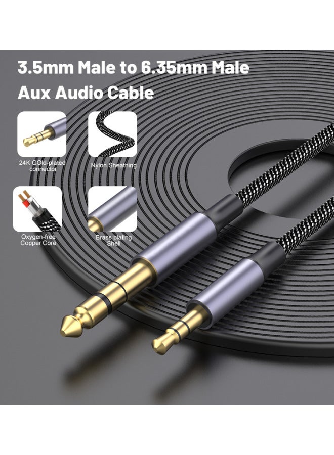 3.5 To 6.5 Audio Line Mobile Phone Notebook Flat Speaker Audio Amplifier Electric Guitar 6.35 Line Outlet-Color:6.35 To 3.5 Public-Length:25cm  - Image 3