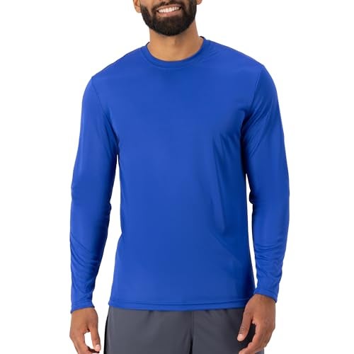 Hanes Sport Men's Long-Sleeve T-Shirt Pack, Cool DRI Moisture-Wicking Performance, UPF 40+ Sun Protection Tee, 2-Pack, Deep Royal - Image 2