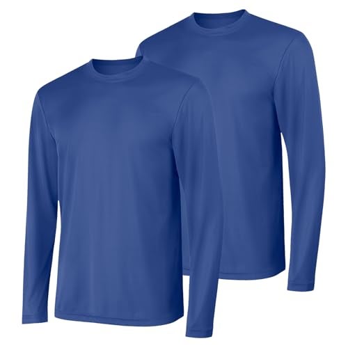 Hanes Sport Men's Long-Sleeve T-Shirt Pack, Cool DRI Moisture-Wicking Performance, UPF 40+ Sun Protection Tee, 2-Pack, Deep Royal - Image 1