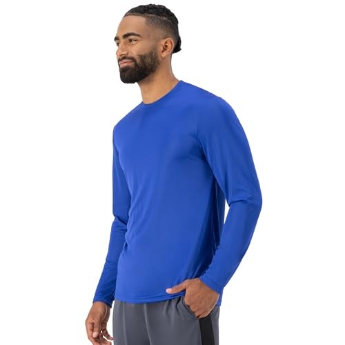 Hanes Sport Men's Long-Sleeve T-Shirt Pack, Cool DRI Moisture-Wicking Performance, UPF 40+ Sun Protection Tee, 2-Pack, Deep Royal - Image 4
