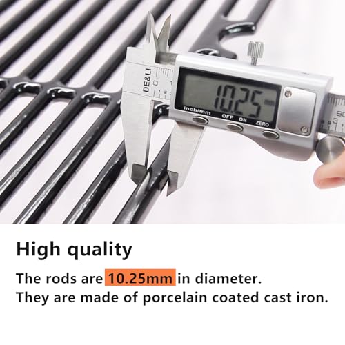 Hongso Porcelain Cast Iron Grill Grates for CharBroil Performance 5 Burners 463347519 463373019, for 4 Burners 463342118 463342119 463347017 463332718 463376217 463376519 463376619 463376419, 3 Packs - Image 3