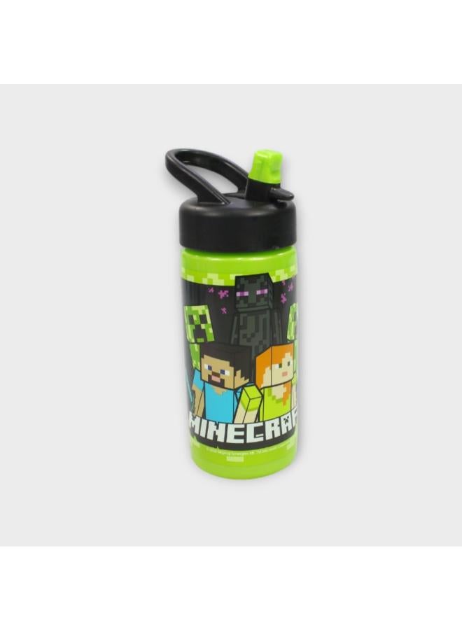 STOR Stor Minecraft Sports Water Bottle with Straw and Built-in Handle 410ml
