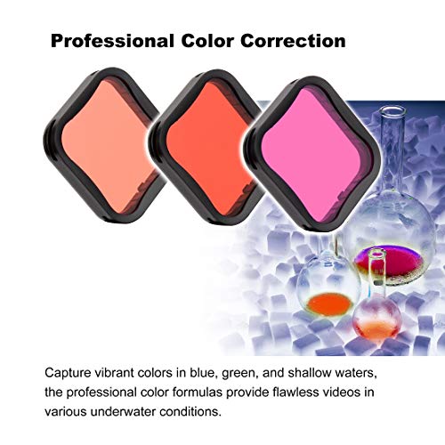 GEPULY 3-Pack Dive Filter (Red, Light Red, Magenta) for GoPro Hero 5 6 7 Black Hero(2018) Super Suit Housing - Color Correction in Scuba Diving, Snorkeling and Underwater Photos and Videos - Image 4
