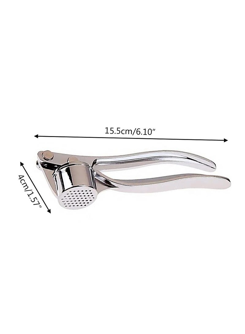 Rust-Proof Garlic Press, Multifunctional Kitchen Tool, Labor-Saving and Non-Slip Stainless Steel Garlic Press, With Silicone Garlic Peeler and Cleaning Brush, Easy to Clean Without Hurting Hands  - Image 5