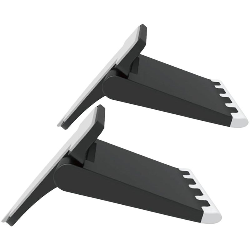 2Pcs Black Adjustable Height Foldable Laptop Cooling Stand Portable Notebook Riser Holder - Image 2