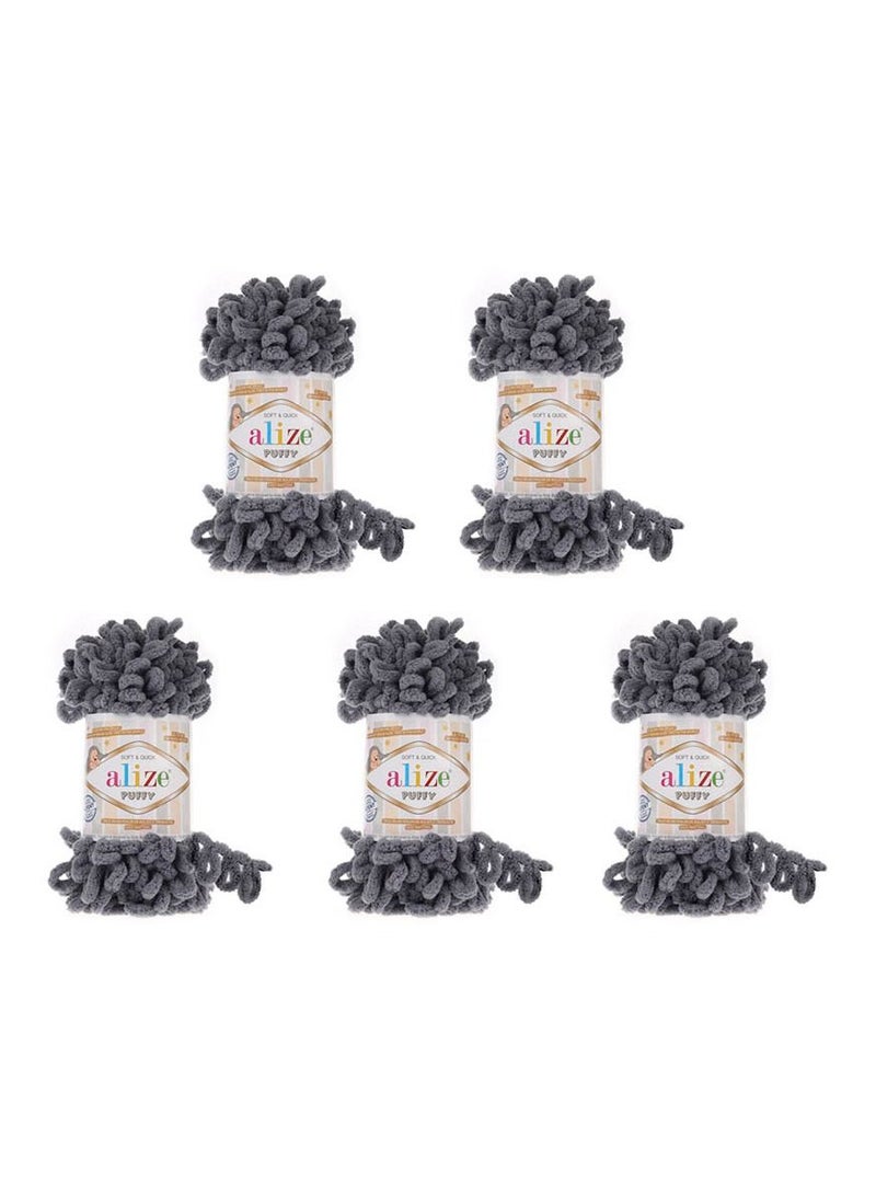 ALIZE 5 Pcs Alize Puffy 87 Micropolyester Hand Knitting Yarn For Blanket