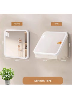 HIKI ZIKI HIKI ZIKI Bathroom Storage Shelf Wall Mounted RackPainted Waterproof Folding Shelf Toilet Storage Cabinet Home Storage Organisation Bathroom Bedroom Accessories Foldable WallMounted Cabinet  - Image 2