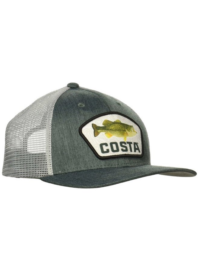Costa Del Mar Women's Topo Trucker Hat, Green Heather Largemouth Bass, XL - Image 1