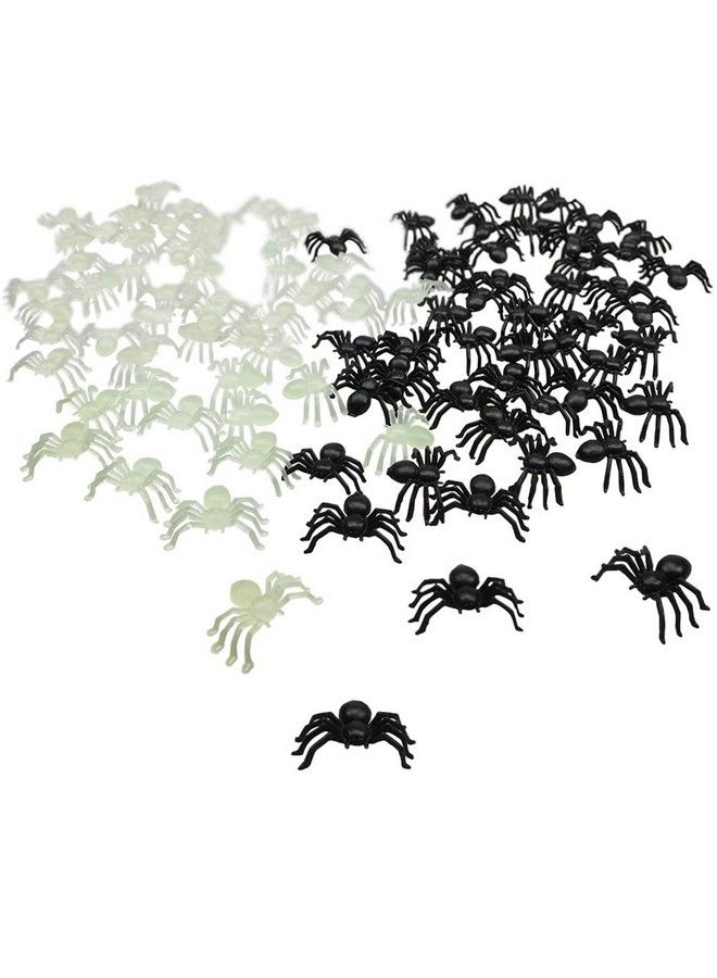 Bilipala Realistic Small Plastic Spider Toys Of Black And Glow In The Dark For Scary Prank Props Halloween Decor Supplies 100 Counts - Image 2