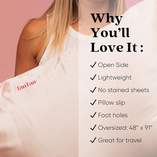 Tan Fan Self Tan Sleep Sack for Hot Sleepers – Open Side Design to Stop Fake Tanner Staining Sheets Overnight - Thicker Bottom Underlay - Breathable Lightweight Roomy - No Transfer Tuck in Sleep Sac - Image 4