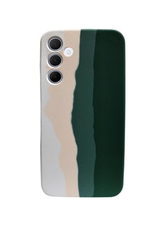 Generic Cover Compatible with Luxury Colorful Silicone Phone Cover for Samsung Galaxy A25 5G (White @ Green) 