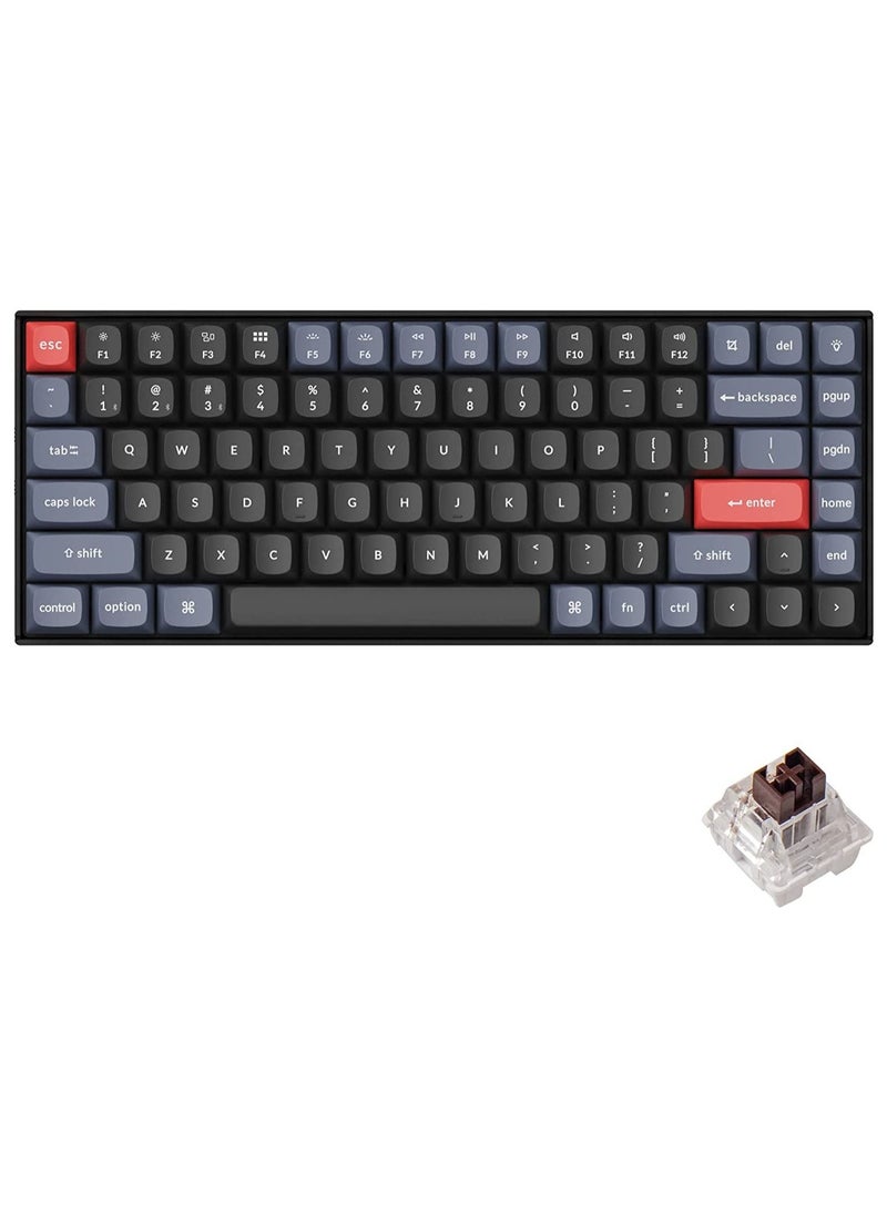 Keychron - K2 Pro QMK/VIA Wireless Mechanical Keyboard, Custom Programmable Macro Wired Keyboard with Hot-Swappable K Pro Brown Switch White LED Backlight PBT Keycaps for Mac Windows Linux - Image 1