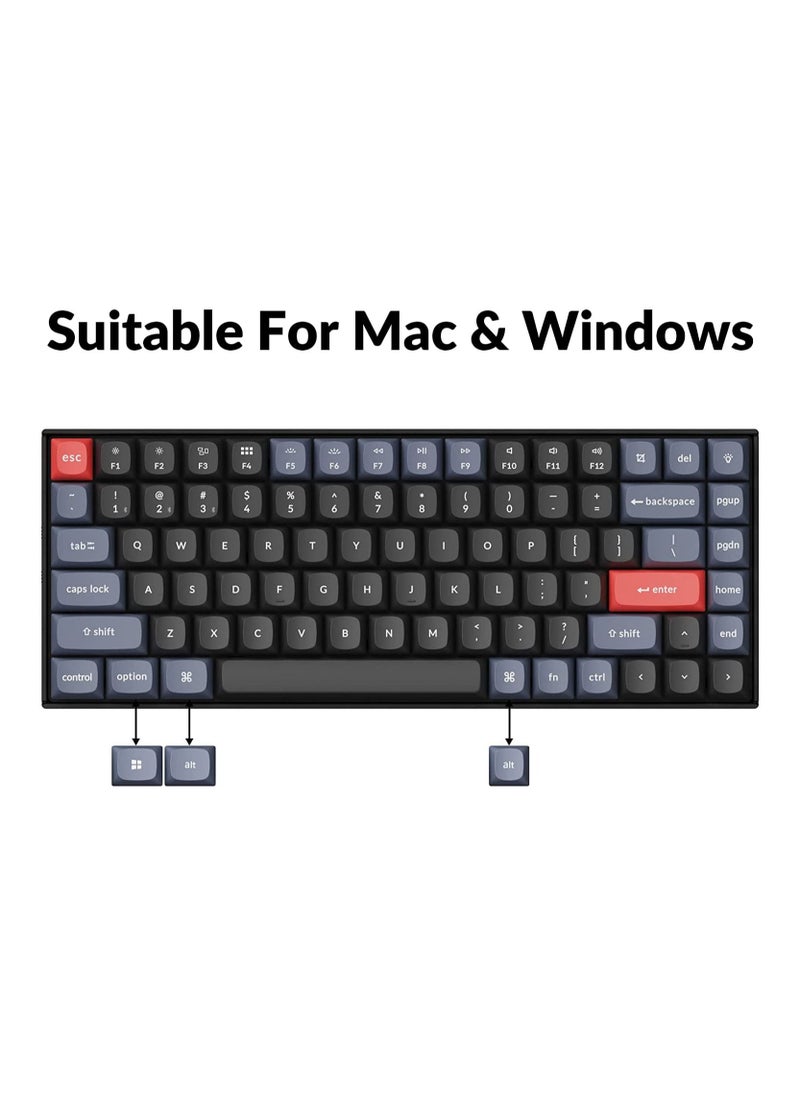 Keychron - K2 Pro QMK/VIA Wireless Mechanical Keyboard, Custom Programmable Macro Wired Keyboard with Hot-Swappable K Pro Brown Switch White LED Backlight PBT Keycaps for Mac Windows Linux - Image 1