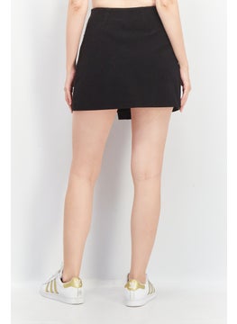 VERO MODA Women Textured Mini Skirt, Black Combo  - Image 3