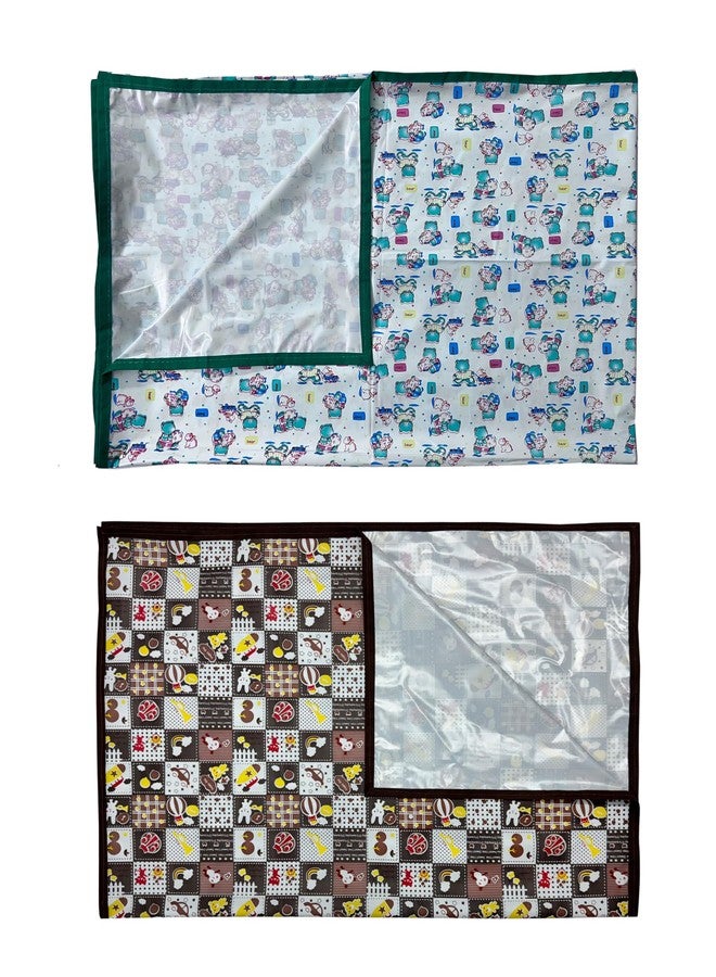 Ecosoft Baby Plastic Sheet/PVC Sheet for Kids/Rubber Sheet for Babies/Bed Wetting Protector (90 x 135 cm) (36 x 54 Inch) (Circus Brown & BB Green) - Image 5