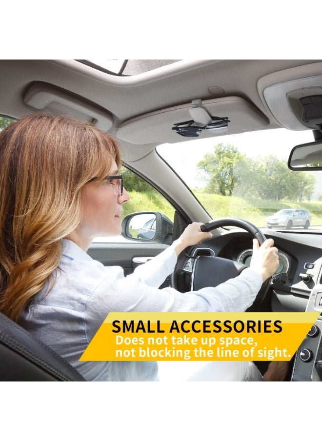 Chabeia 2 Packs Leather Sunglasses Holders for Car Visor, Magnetic Sunglasses Holder ,Ticket Card Clip,Car Visor Accessories ,Glasses Eyeglass Hanger Clip , Car Glasses Holder, Ticket Business Card Clip, Eyeglasses Mount, Fit for Most Vehicles-Grey  - Image 5