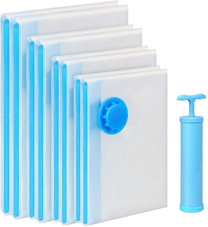 Valashiv vacuum Storage bag Space Saver Bags 04 nos pac 2 Small 50 cm x 60 cm 2 Medium 60 cm x 80 cm with Pump - Image 1
