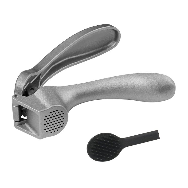 ReneeChef Garlic Press, Garlic Mincer Easy-squeeze Ergonomic Handle, Rust Proof, No Need To Peel, Professional Ginger Press & Garlic Crusher with Handy Cleaning Brush- Dishwasher Safe - Image 1