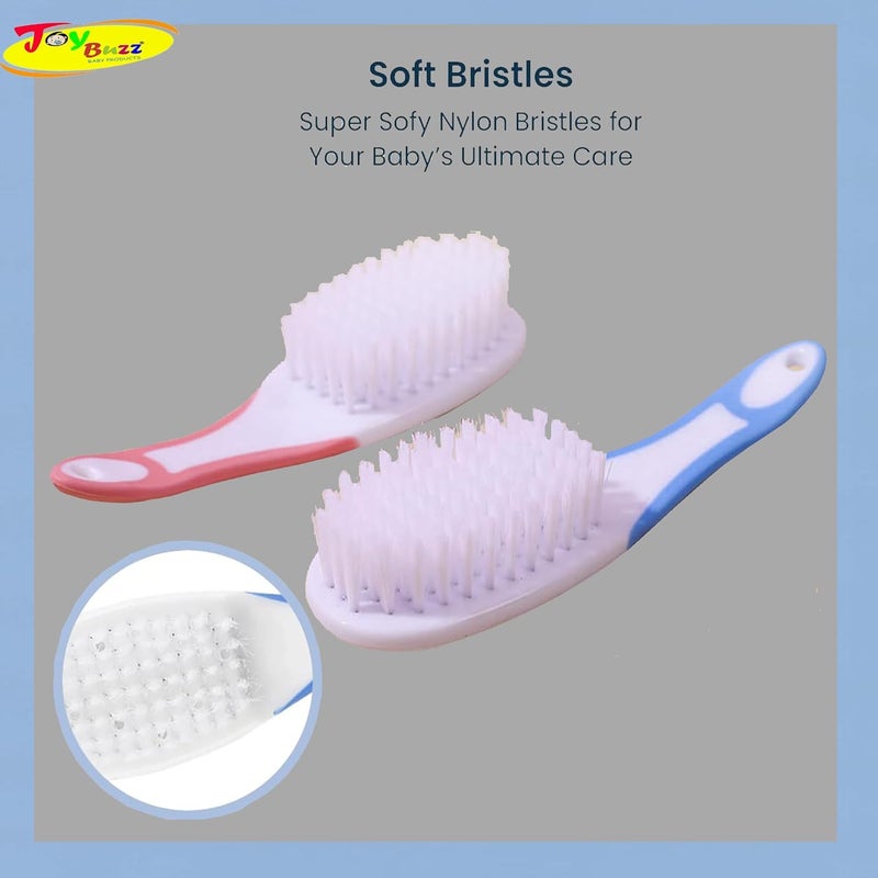 Joy Buzz Baby Brush and Comb Set, Newborn Essentials Set with Baby Comb and Soft Bristle Hair Brush for Your Toddler’s Scalp (Pink) - Image 4