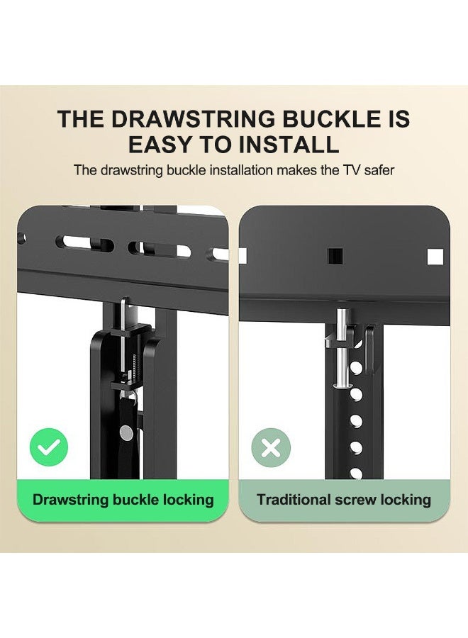 HILLPORT حامل تلفزيون أرضي من الفولاذ المتين لشاشات التلفزيون مقاس 40-80 بوصة، سعة 55 كجم، تصميم ثنائي القطب، قابل لتعديل الارتفاع، موفر للمساحة، VESA 100x100-600x500 مم. - Image 5
