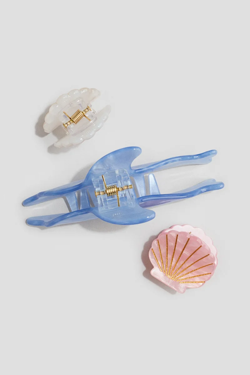 H&M 3-pack shimmering hair claws