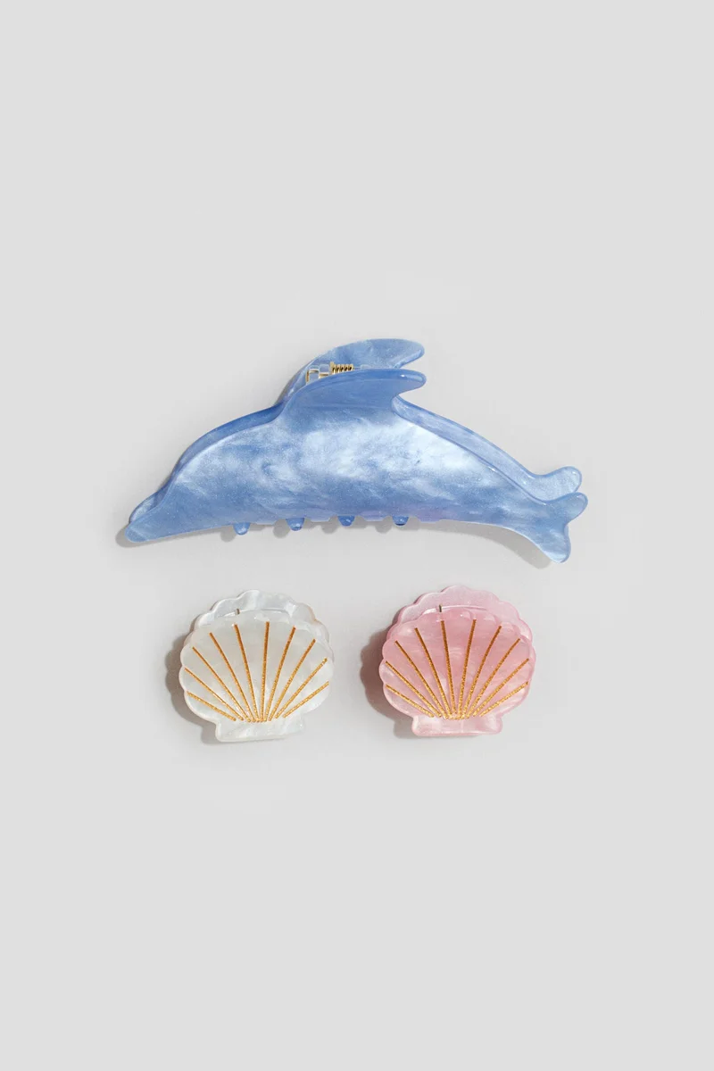 H&M 3-pack shimmering hair claws
