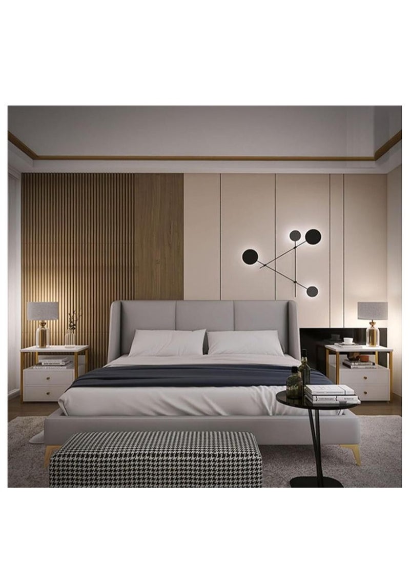 Golden Bedside tables, bedroom living room storage tables Modern bedside table with  metal frame, bedside table with two drawers, suitable for bedroom living room (Black 2 Drawers)  - Image 4