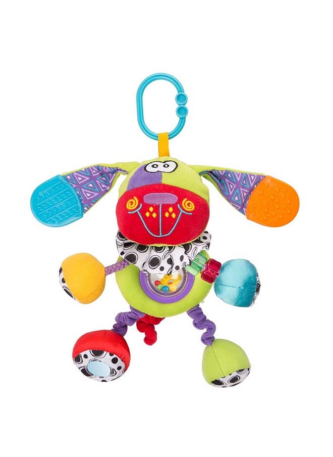 playgro - Zany Zoo Activity Doofy Dog - Multisensory Play and Teething Toy, C-clip for On-the-Go Fun, Mirrors and Textures, From Birth, Unisex, Colorful - Image 1