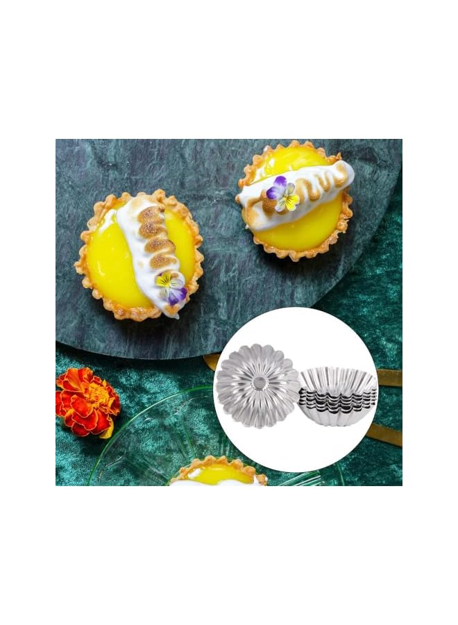 S-TOP 24 Pcs Aluminum Alloy Cake Pie Tins Mini Tart Pie Pan Cake Cup Jelly Mold Bakeware Cake Pans for Pie Tart Cake Baking Tool - Image 3