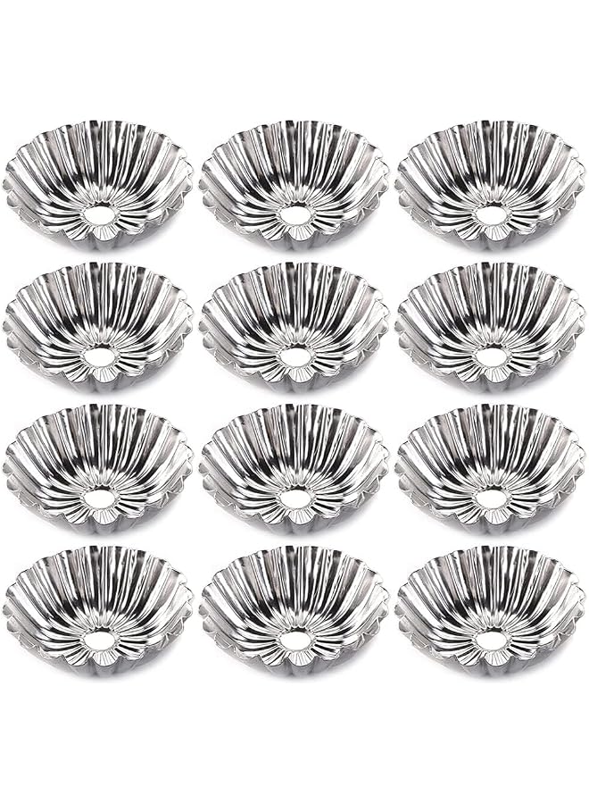 S-TOP 24 Pcs Aluminum Alloy Cake Pie Tins Mini Tart Pie Pan Cake Cup Jelly Mold Bakeware Cake Pans for Pie Tart Cake Baking Tool - Image 1