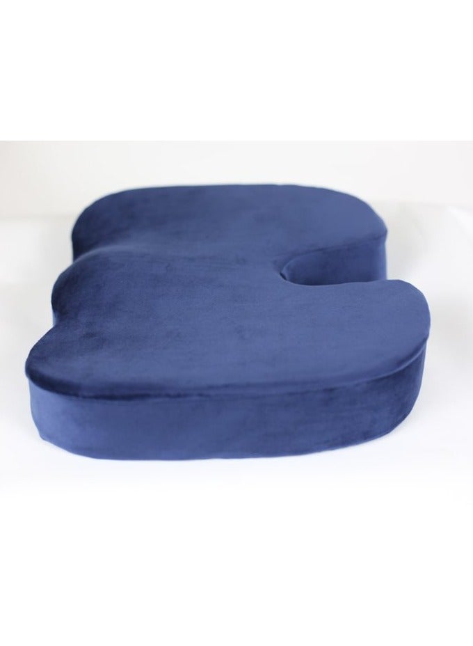 HT Medical seat cushion for fistula and coccyx pain with German memory foam filling for work chairs, office, car and home, navy blue, suitable for all chairs, memory foam - Image 2