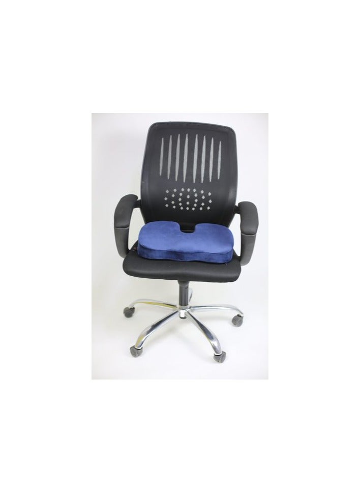 HT Medical seat cushion for fistula and coccyx pain with German memory foam filling for work chairs, office, car and home, navy blue, suitable for all chairs, memory foam - Image 5