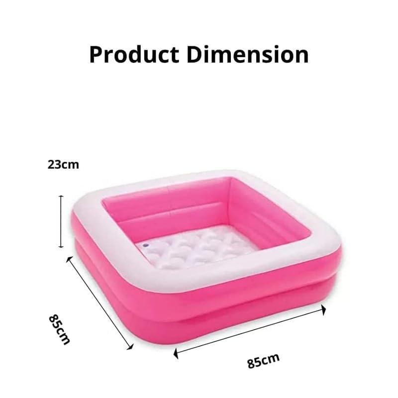 LONGMIRE Sunset Glow Swimming Pool for Kids | Inflatable Round Colourful Ring Baby Pool Portable Baby Bath tub | 0-5 Years | Indoor & Outdoor (Multi Color) (3 FT SEQUARE) - Image 2